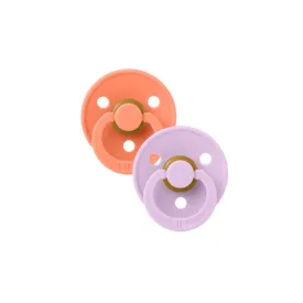 BIBS Colour Latex Pacifiers - Papaya   Violet Sky - 2 Pack