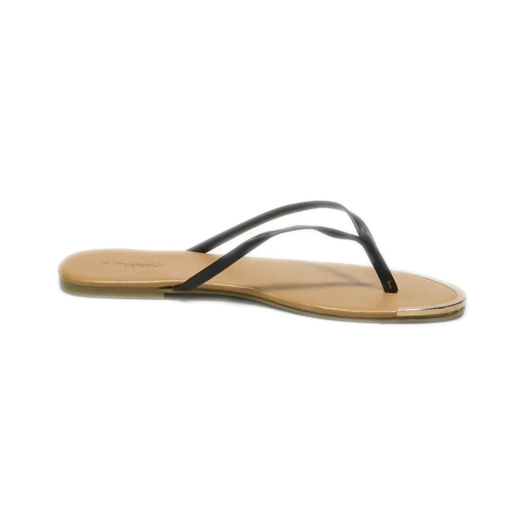 Charlotte Russe Flip Flops Leather Black Colour For Women