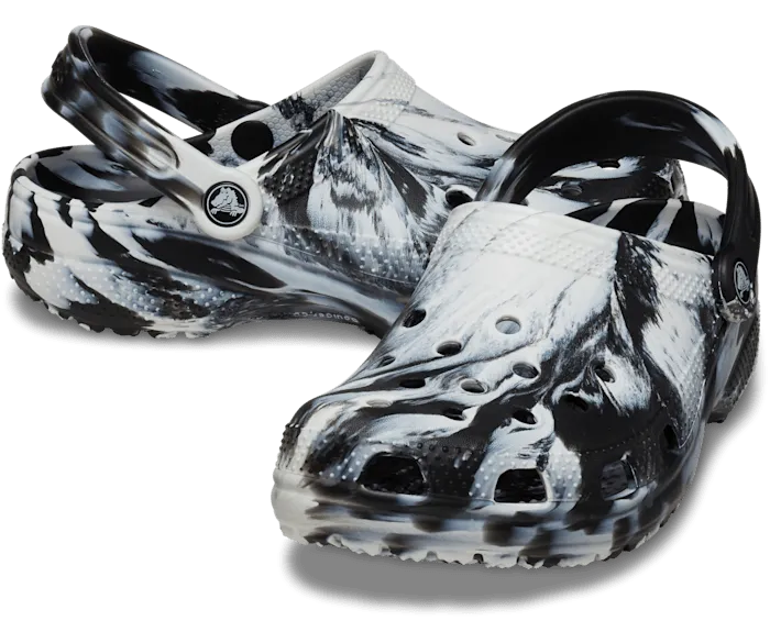 Classic Marbled Clog - White/Black