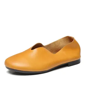 Comfortable Soft Leather Retro Flat Shoes 35-43