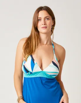 Dahlia Tankini: Kaleidoscope w. Royal Blue - FINAL SALE