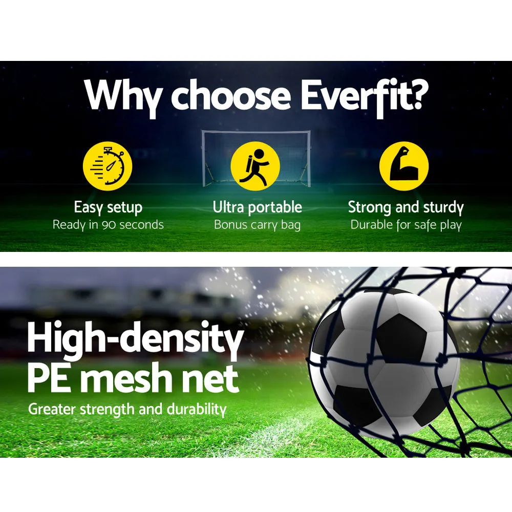 Durable 2.4m Soccer Goal Net Portable & Lightweight - Everfit