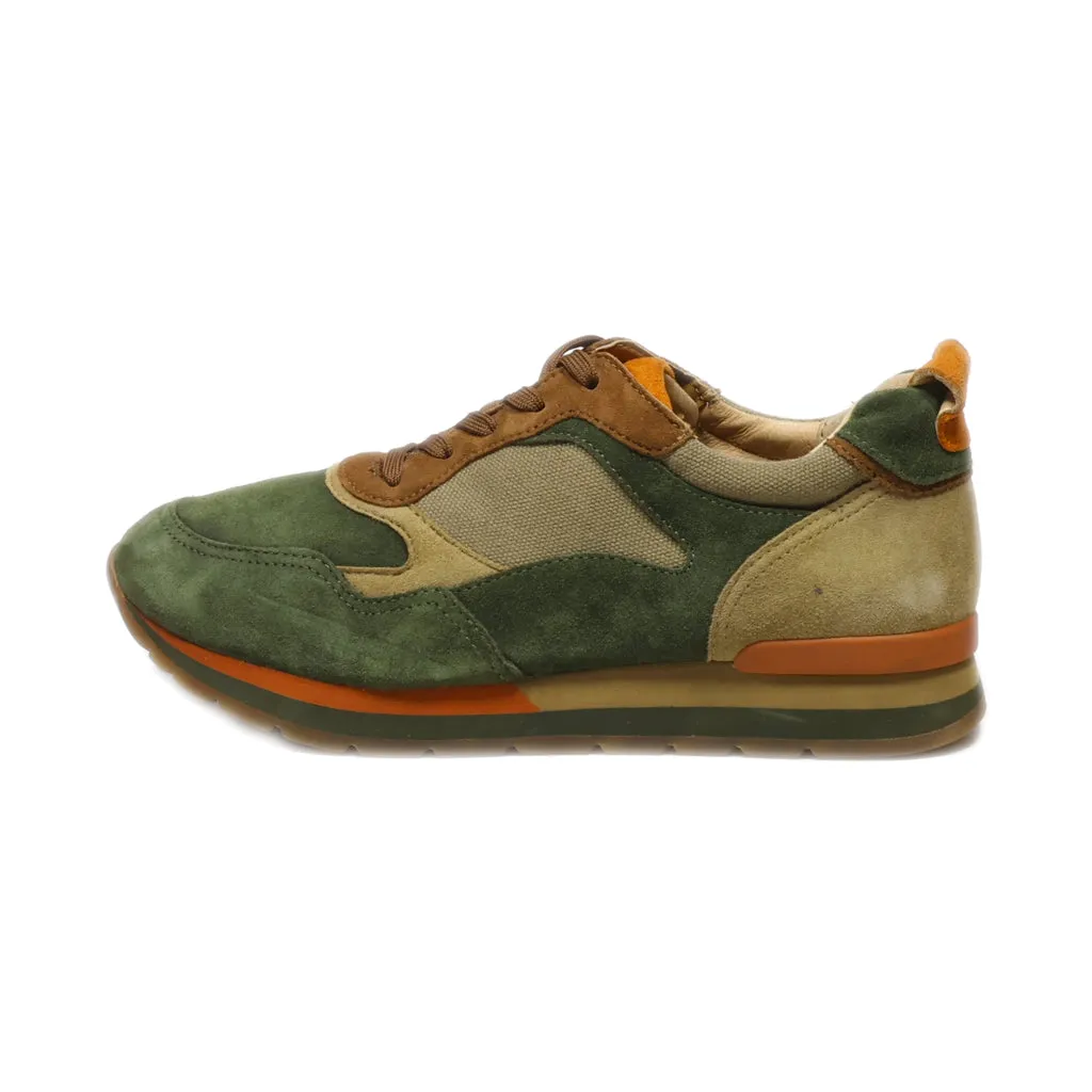 Gabor Comfort Low-Top Sneakers Suede Green Colour For Women