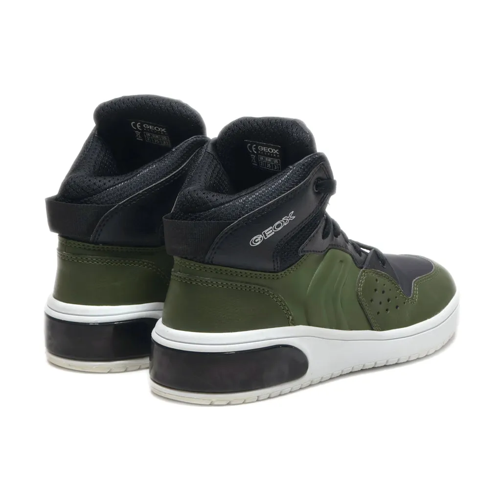 Geox Scarpe Bambino Con Luci Led Junior Inverno Sneakers Leather Green Colour For Kids