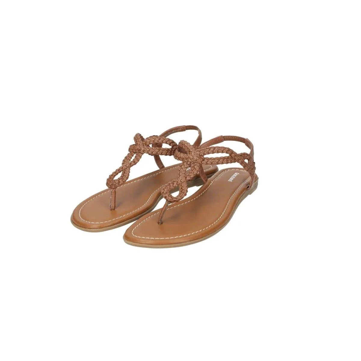 Graceland Slingback Flat Sandals Leather Brown Colour For Women