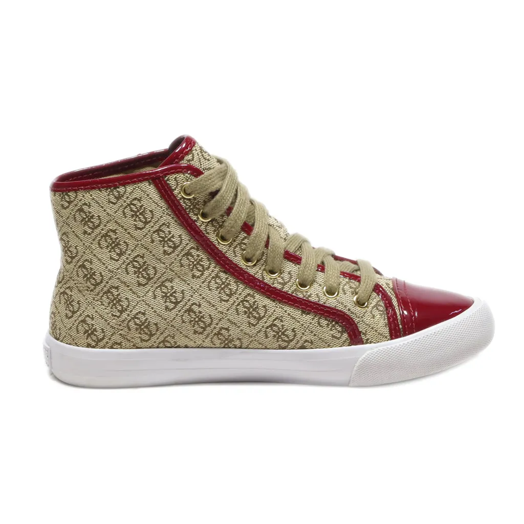 Guess High-Top Sneakers Leather Red Colour For Women