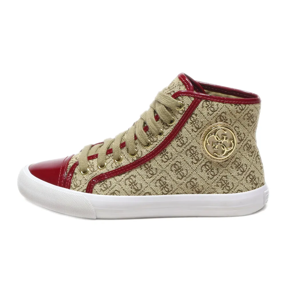 Guess High-Top Sneakers Leather Red Colour For Women