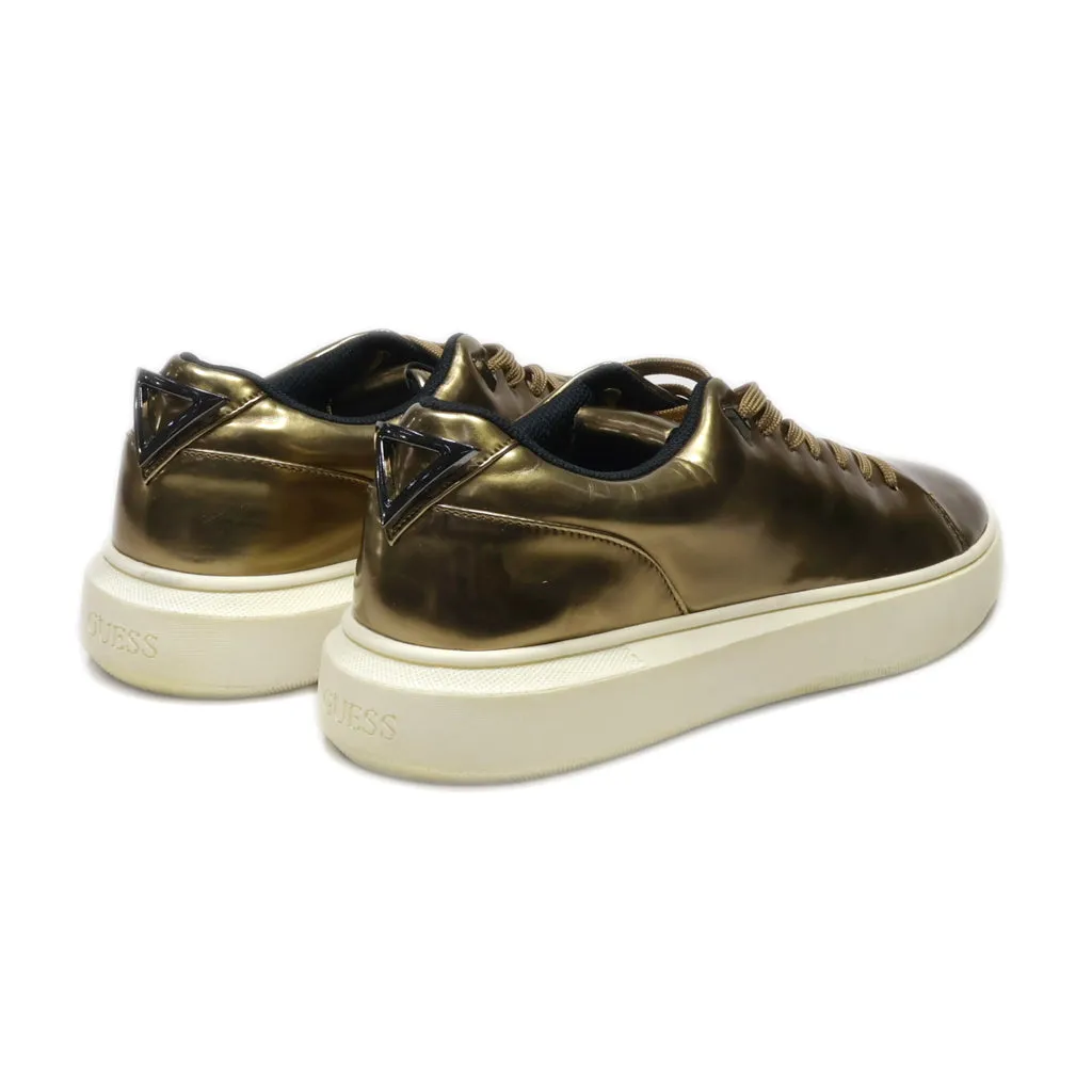 Guess Los Angeles Low-Top Sneakers Leather Gold Colour For Men