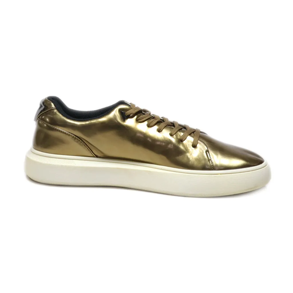 Guess Los Angeles Low-Top Sneakers Leather Gold Colour For Men