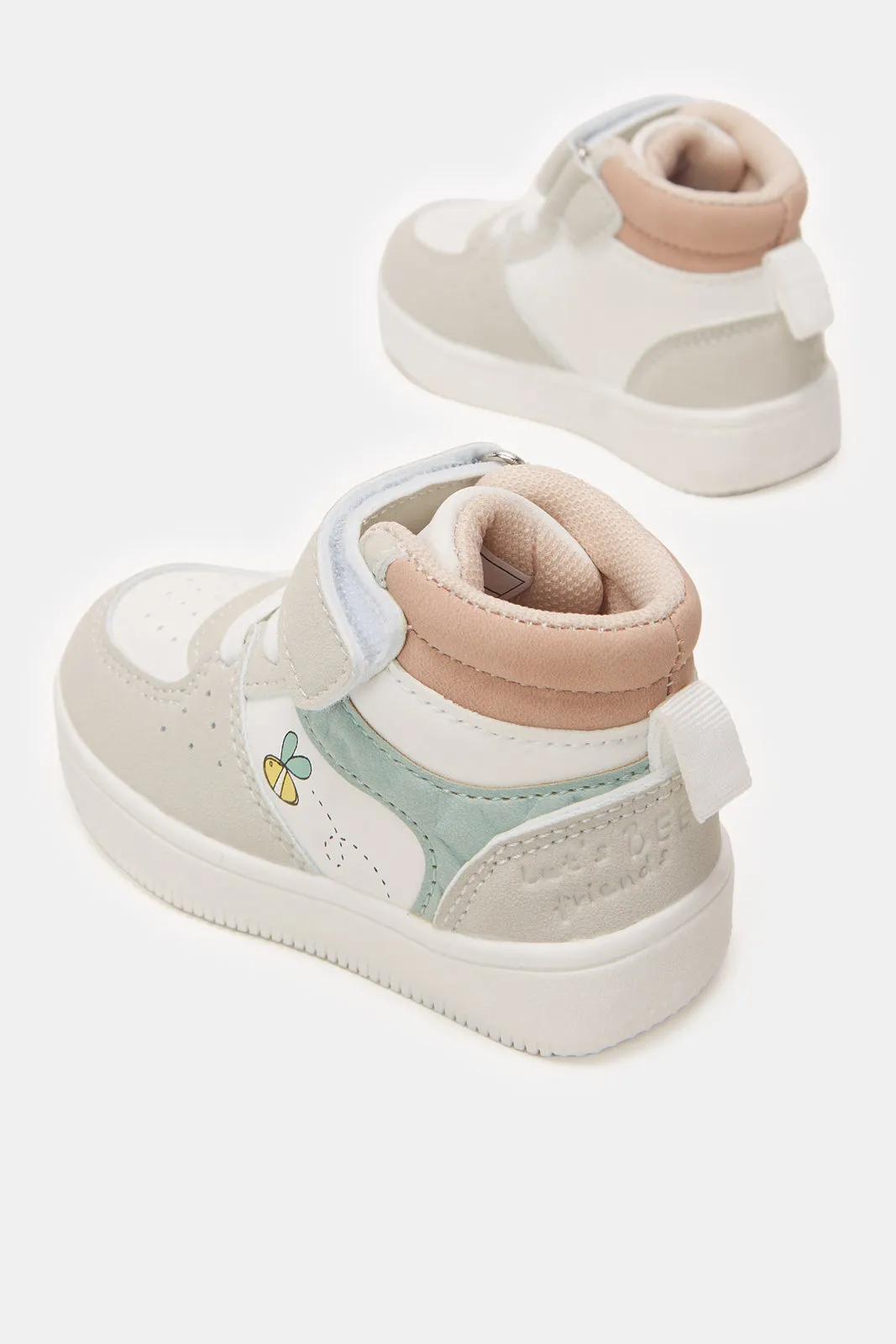 Infant Girls White Color Block High-Top