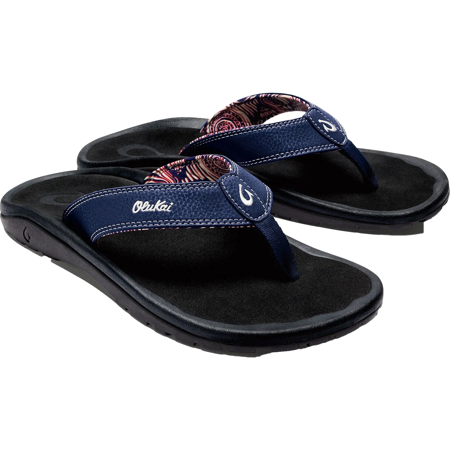 Men's OluKai Ohana Navy/Onyx Synthetic Leather