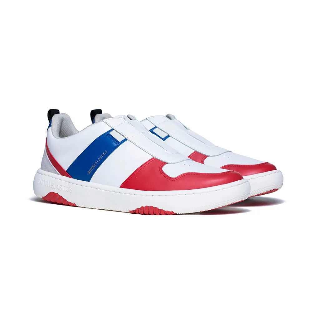 Men's Rider White Red Blue Leather Sneakers 06794-015