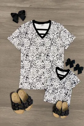 Mom & Me - Black & White Spotted Top