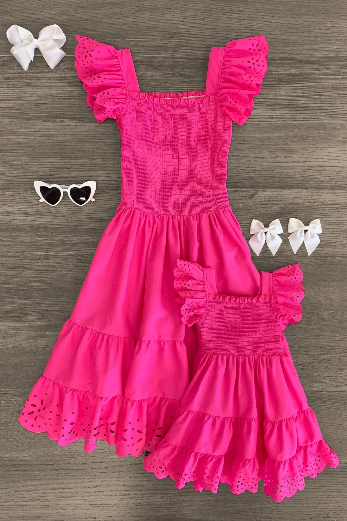 Mom & Me - Eyelet Ruffle Dress