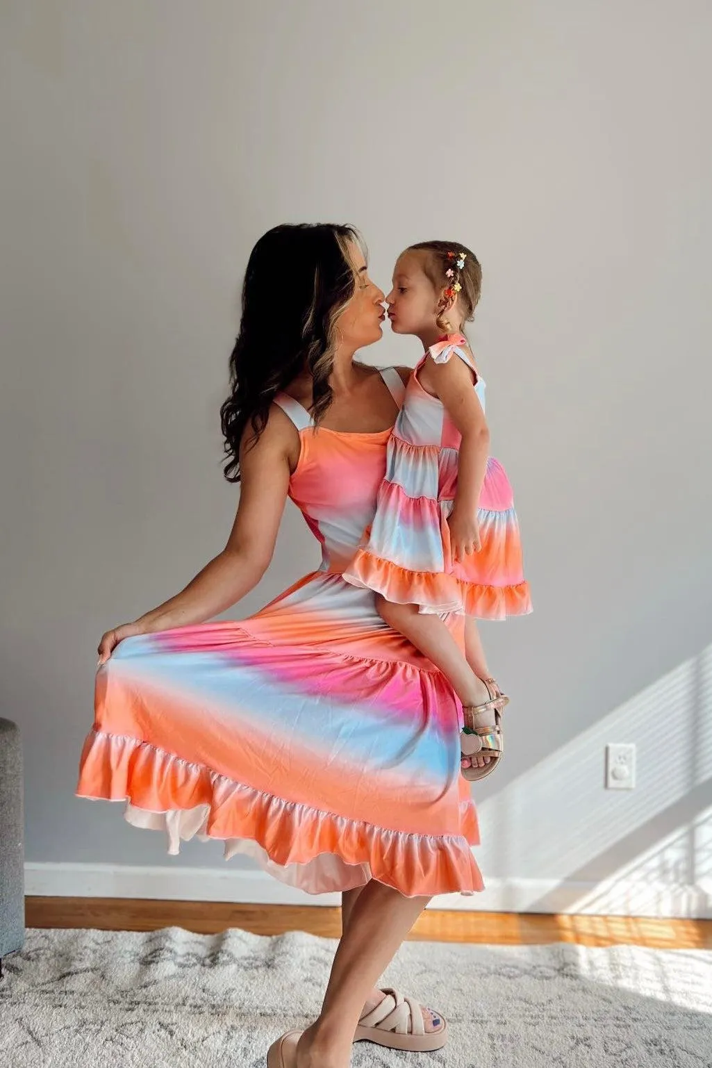 Mom & Me - Sunset Ruffle Tank Dress