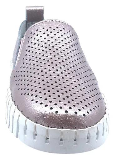 My Brooklyn Girl's Metallic Pink Leather Coney Island Sneaker