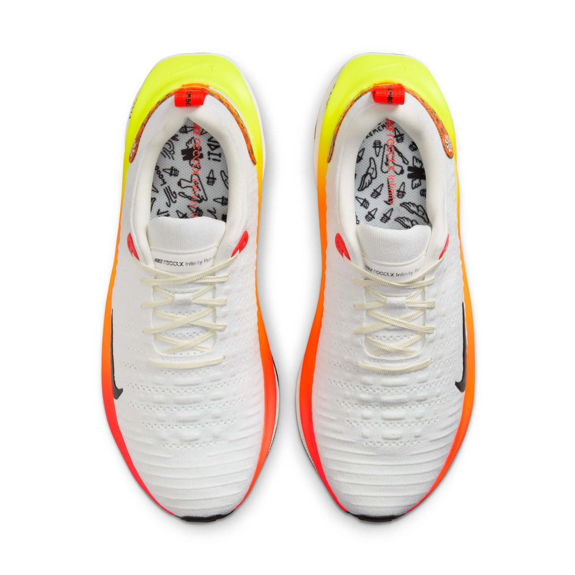 Nike | Men's InfinityRN 4 Road Running Shoes - White/Black-Bright Crimson-Total Orange