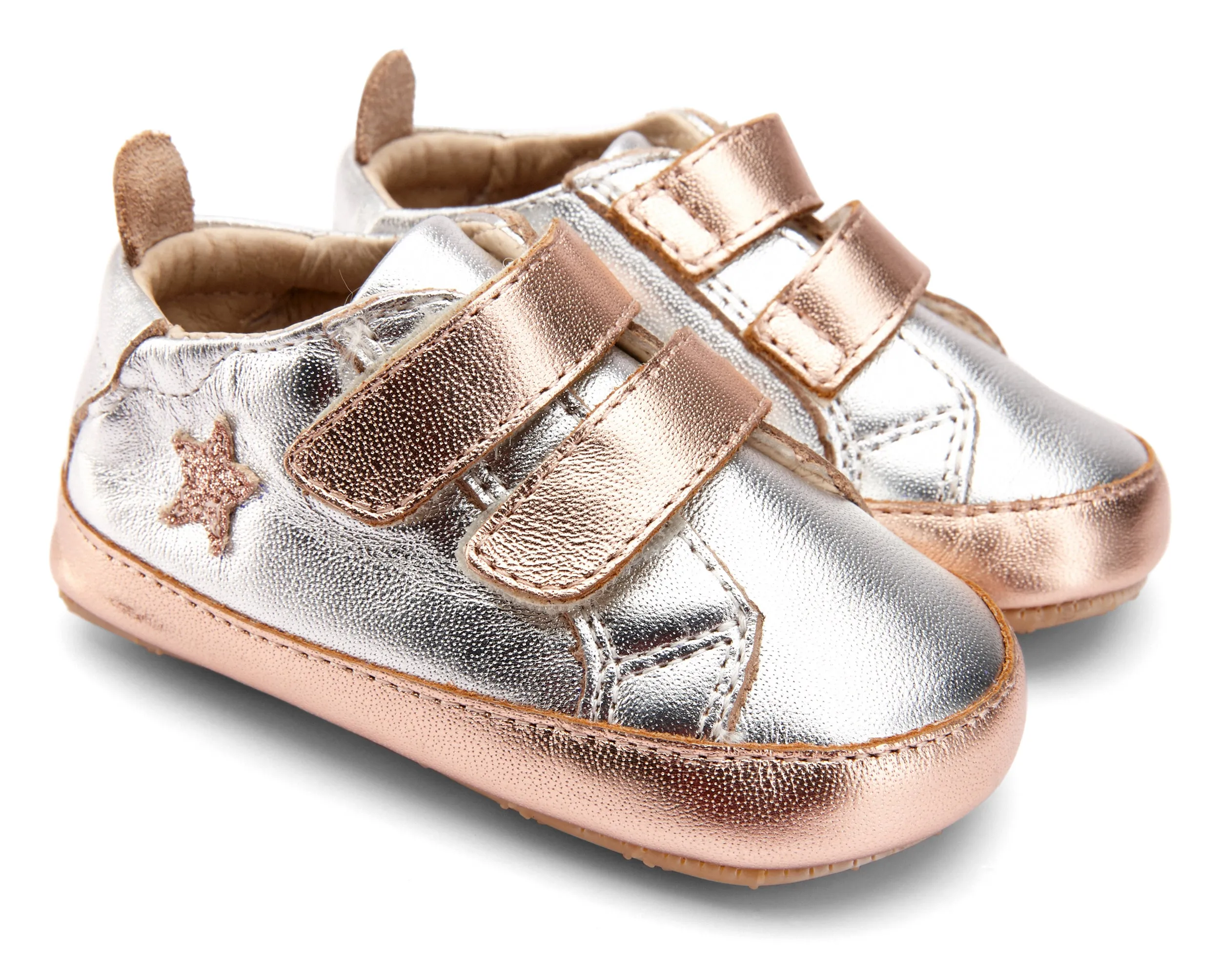 Old Soles Boy's and Girl's 0037R Star Markert Walker Sneakers - Silver/Copper/Glam/Copper