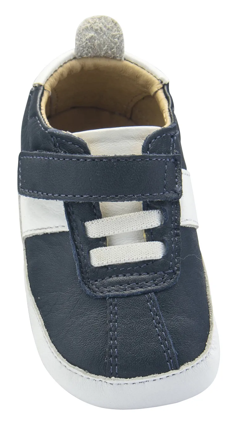 Old Soles Boy's Vintage Baby Flexible Rubber First Walker Sneakers, Navy Blue