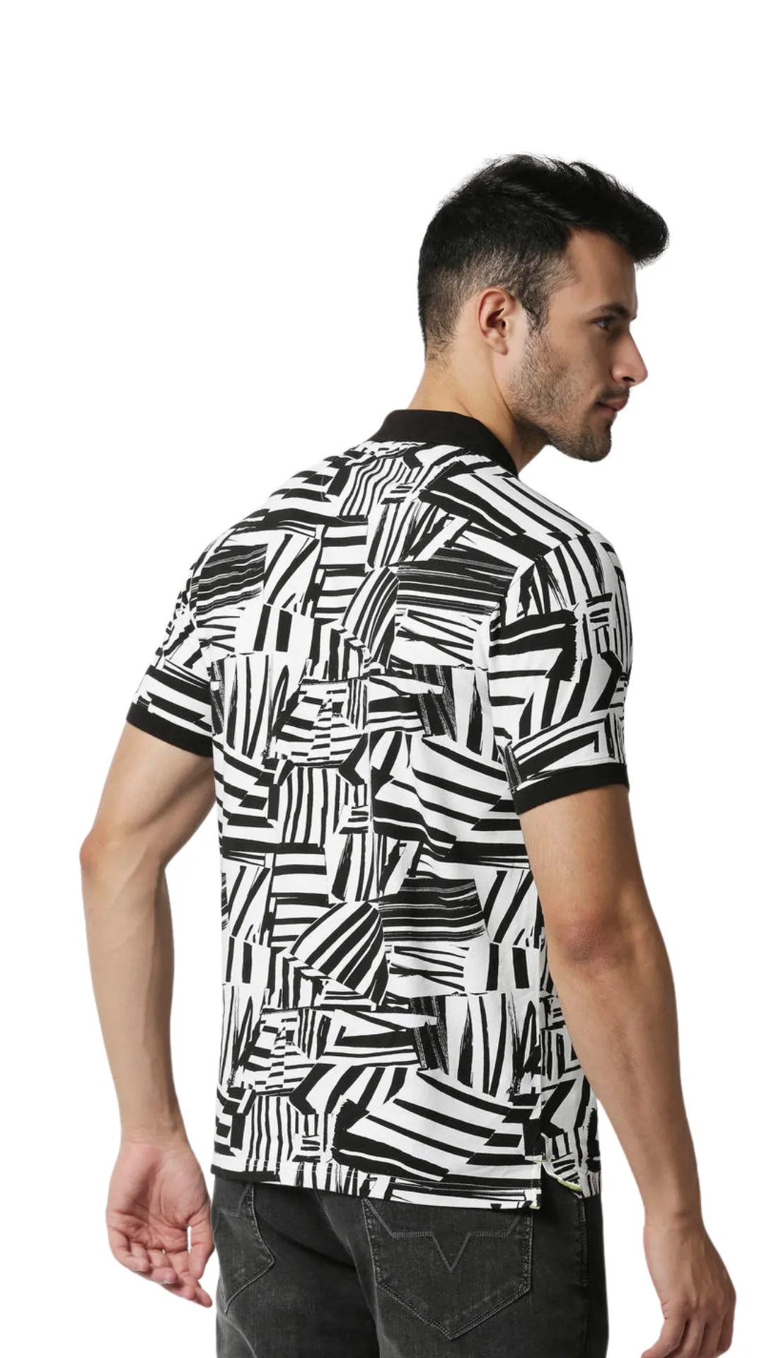 Pepe Jeans Denmark Abstract Printed Stretch Polo