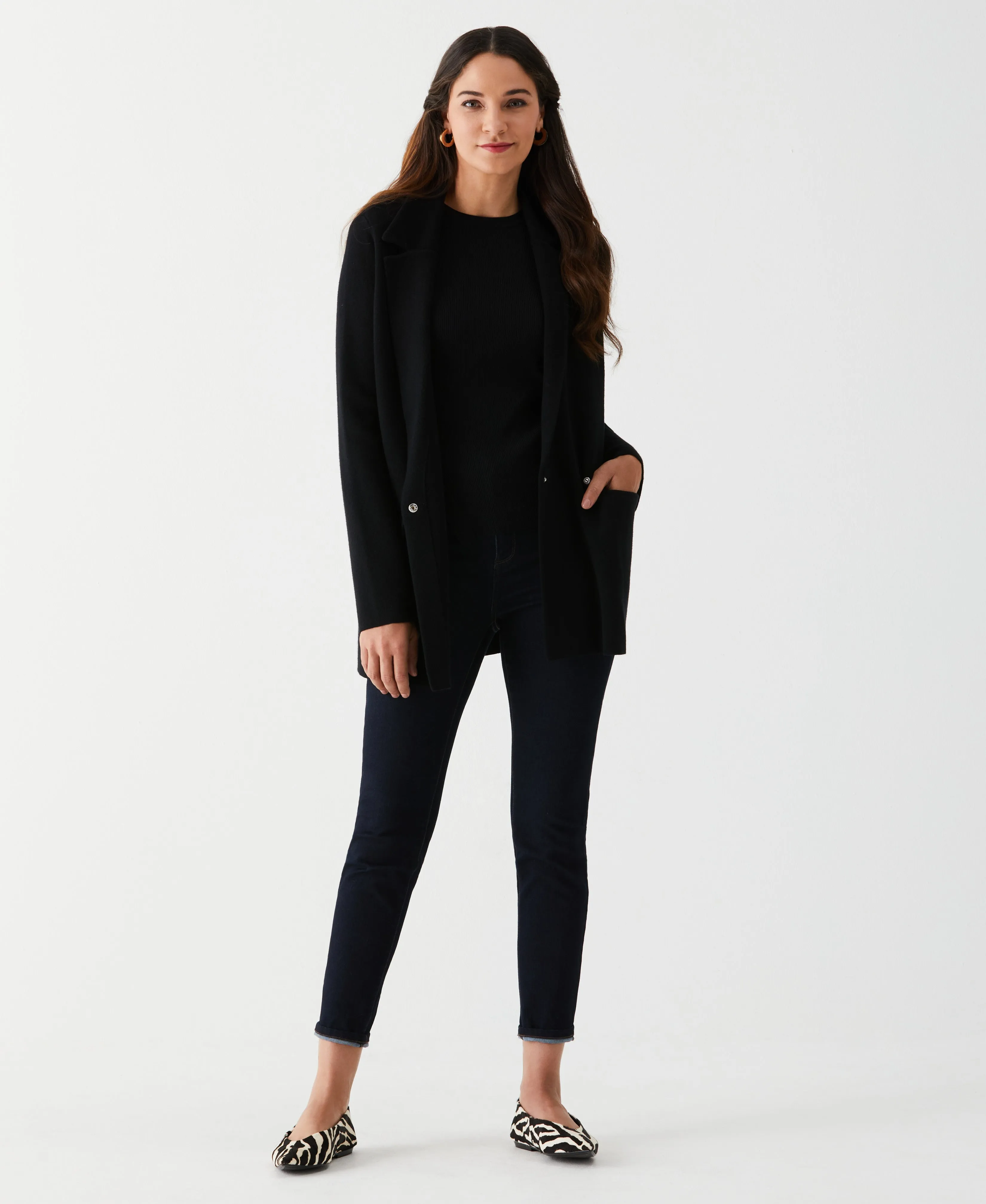 Petite Relaxed Sweater Blazer