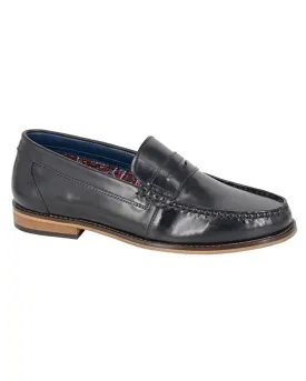 Roamers Mens Hi-Shine Saddle Loafers