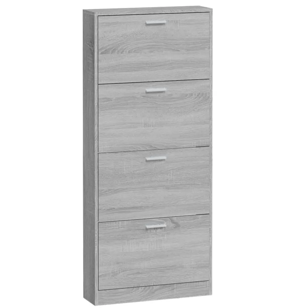 Shoe Cabinet Grey Sonoma 59x17x150 cm Engineered Wood