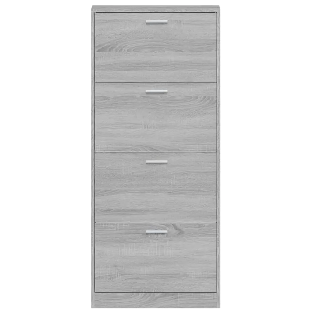 Shoe Cabinet Grey Sonoma 59x17x150 cm Engineered Wood