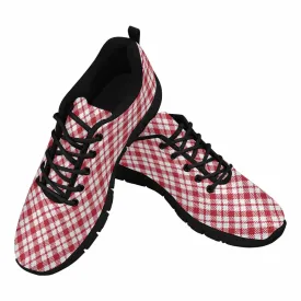 Sneakers For Men,   Buffalo Plaid Red And White - Running Shoes Dg858