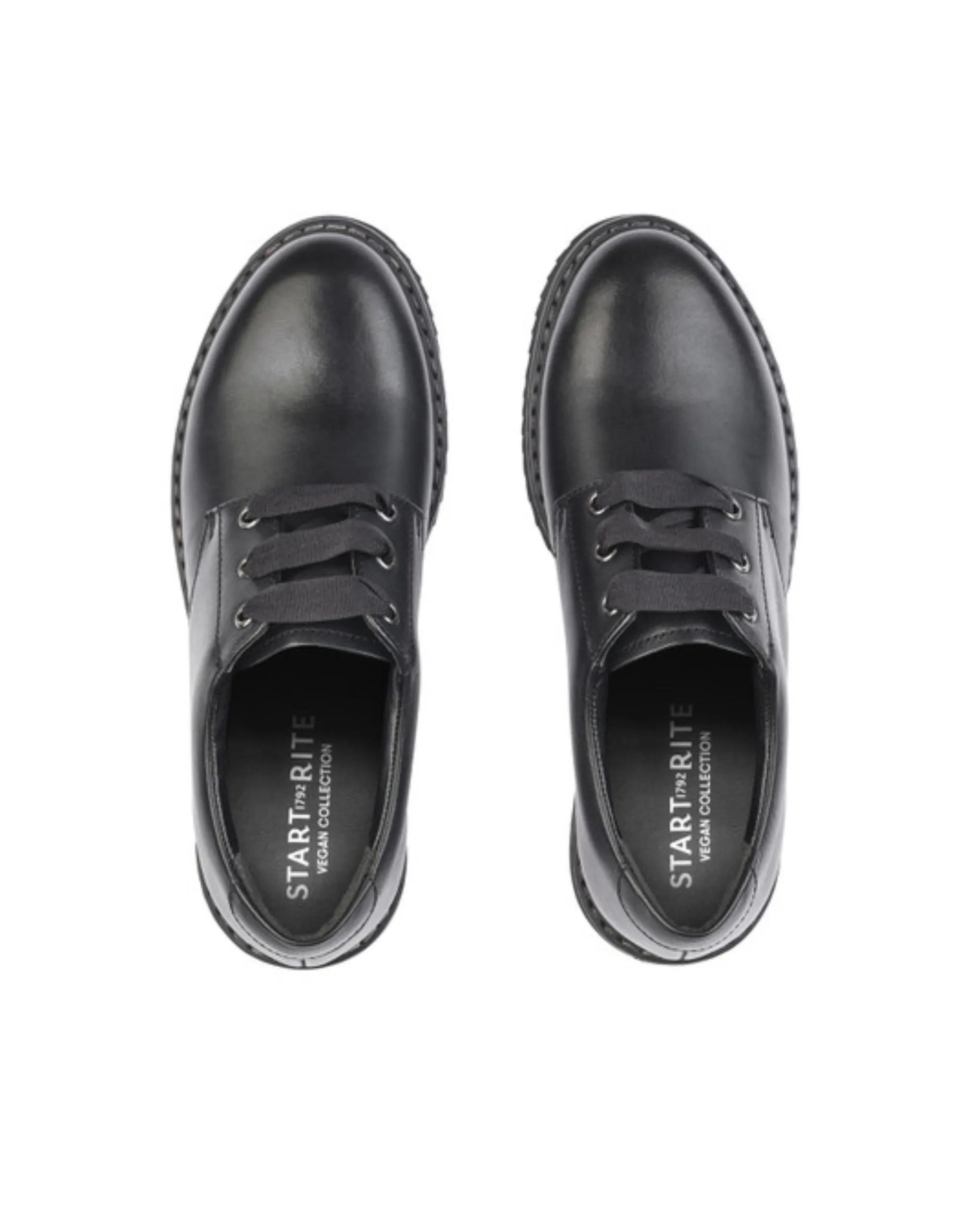 Startrite Impact Vegan black synthetic girls lace-up school shoes