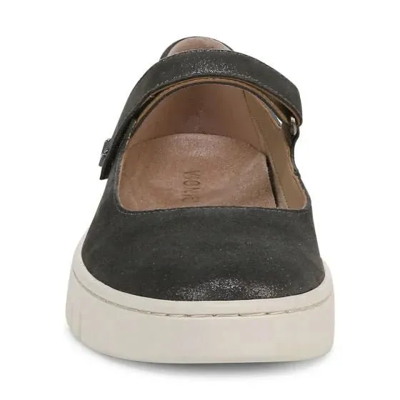 Uptown Mary Jane Flat Charcoal Shimmer Leather