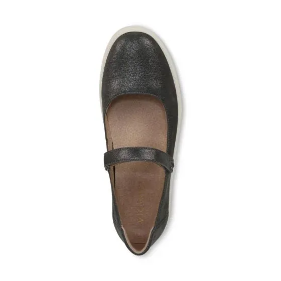 Uptown Mary Jane Flat Charcoal Shimmer Leather