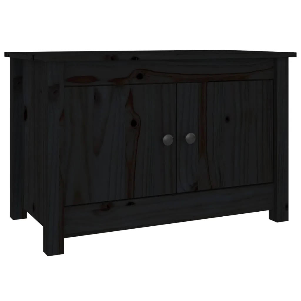 vidaXL Shoe Cabinet Black 70x38x45.5 cm Solid Wood Pine