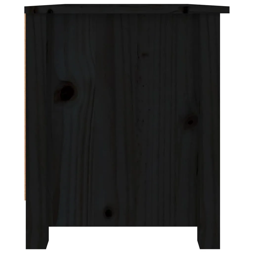 vidaXL Shoe Cabinet Black 70x38x45.5 cm Solid Wood Pine