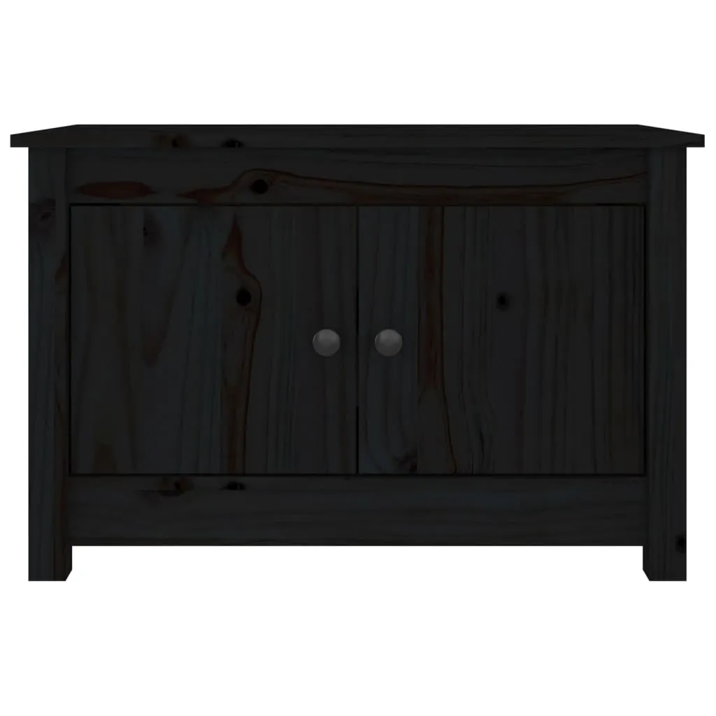 vidaXL Shoe Cabinet Black 70x38x45.5 cm Solid Wood Pine