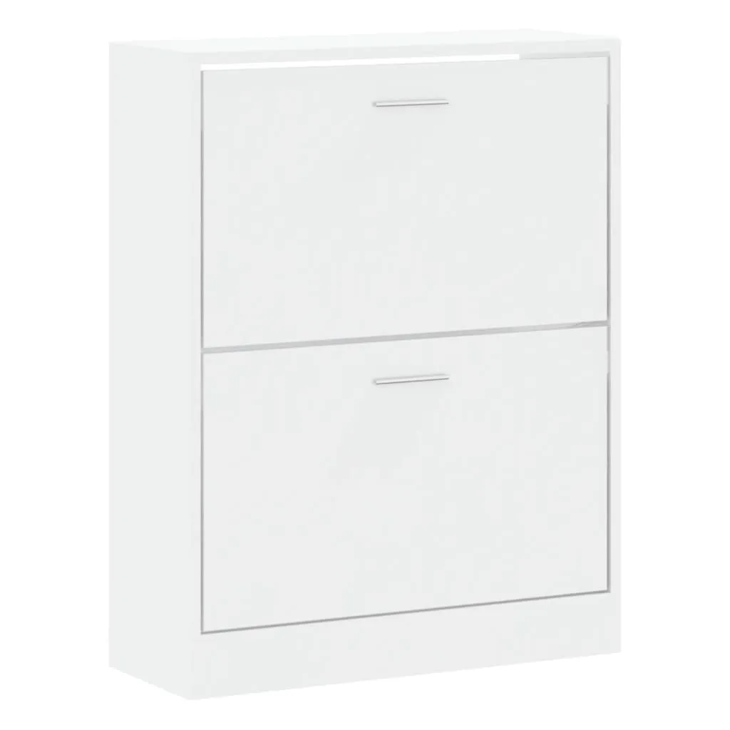 vidaXL Shoe Cabinet High Gloss White 63x24x81 cm Engineered Wood