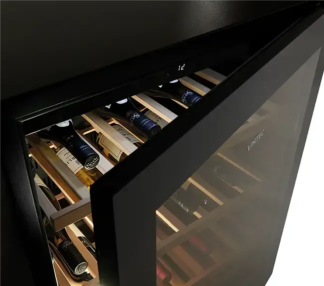 Vintec 50 Bottle Single Zone Wine Cabinet - Black