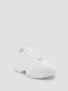 White Bria Logo Low Top Sneakers