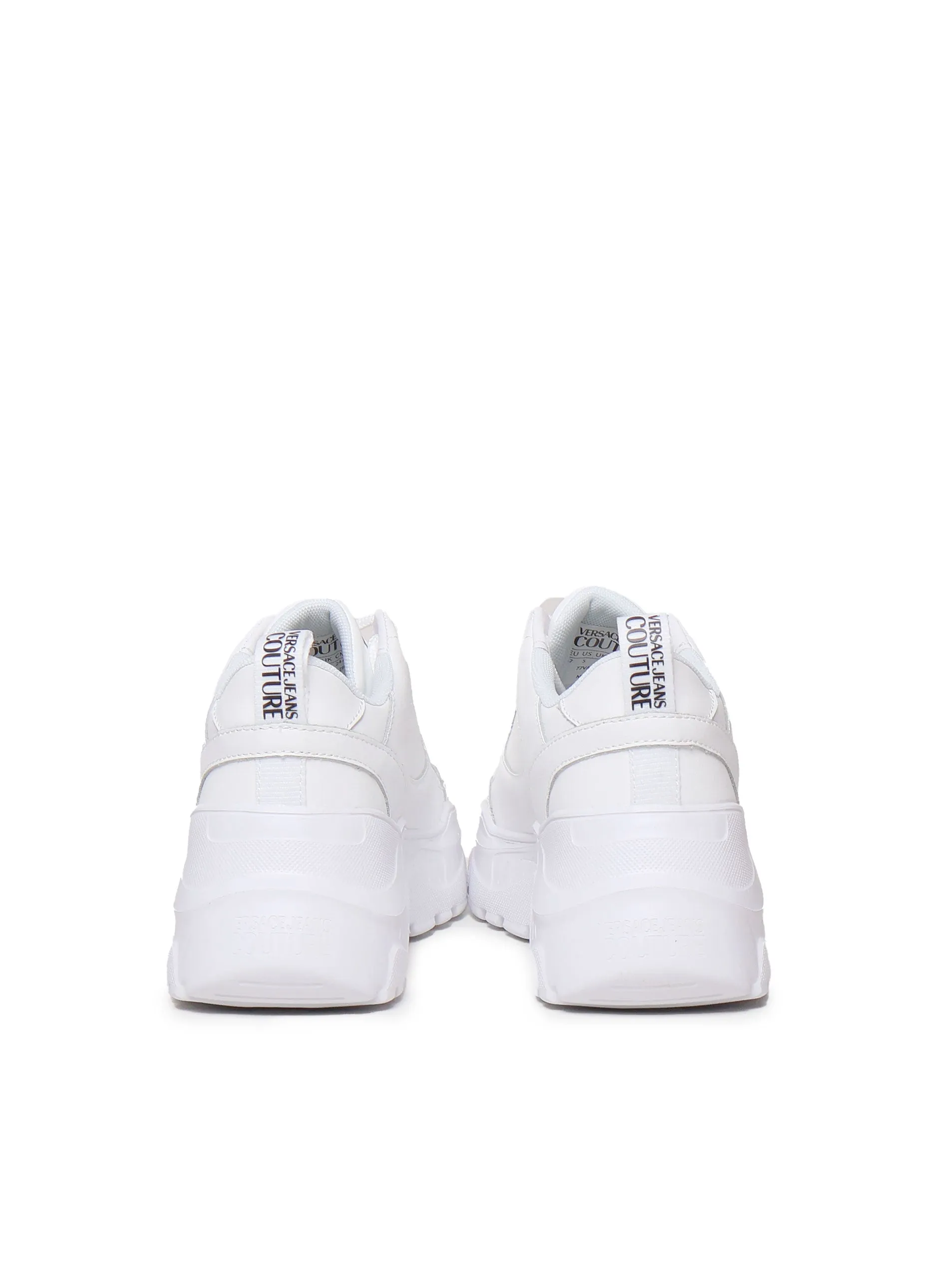 White Leather Sneakers with Serrated Sole