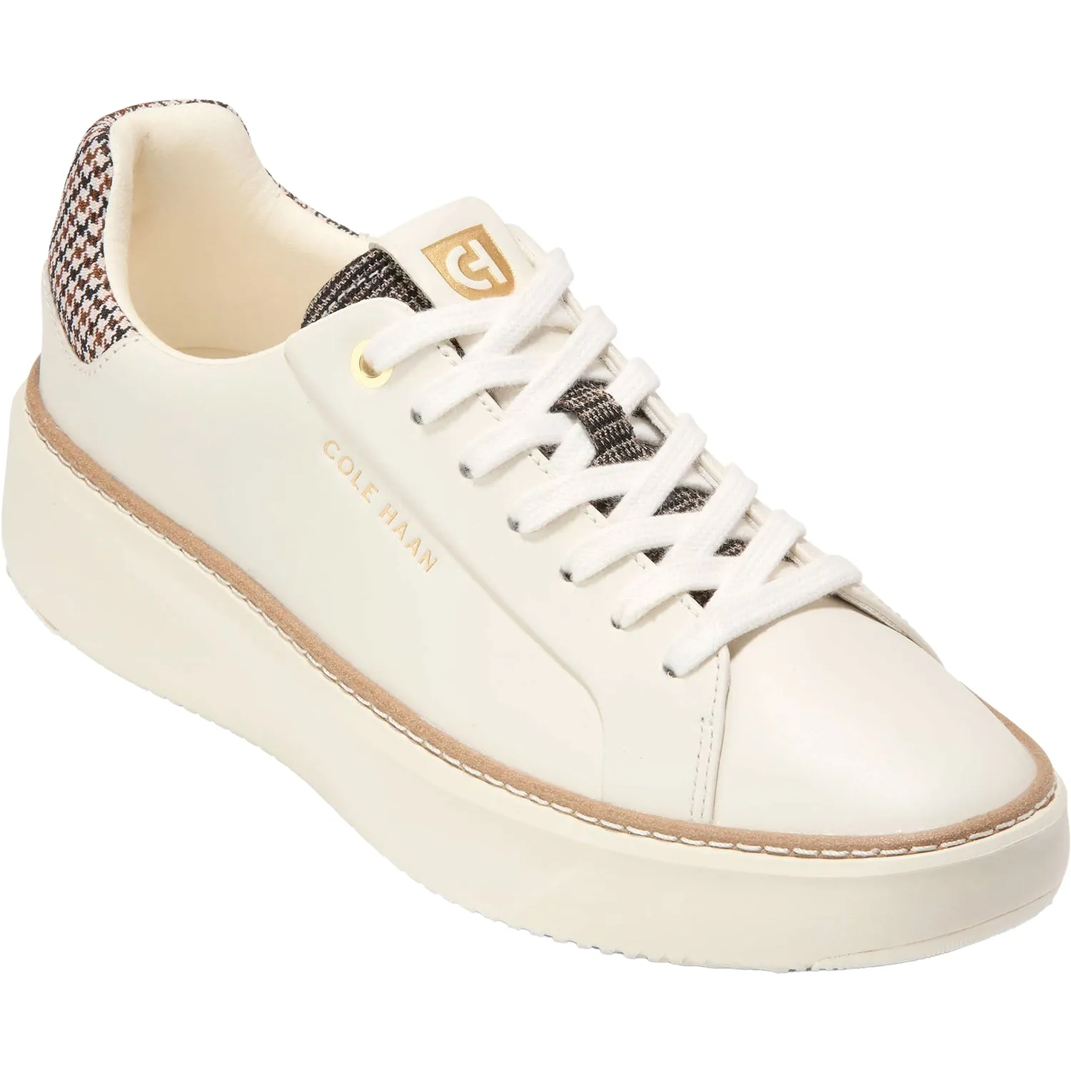 Women's Cole Haan GrandPro Topspin Sneaker Ivory/Mini Plaid Leather