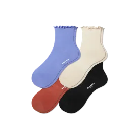 Women's Lightweight Frill Quarter Sock 4-Pack